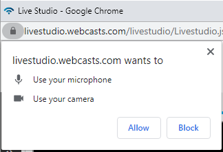Browser camera and mic access