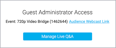 Guest Admin Site- Manage live Q&A button