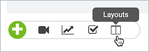 Cursor points to the Layouts button